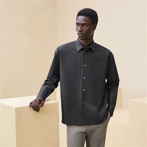 hermes tie contrast collar shirt|Fitted shirt with Louis collar .